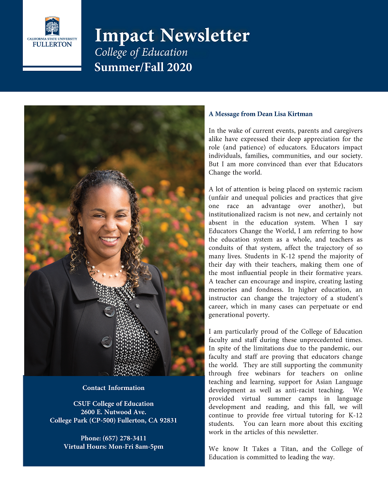 Impact Newsletter Summer-Fall 2020