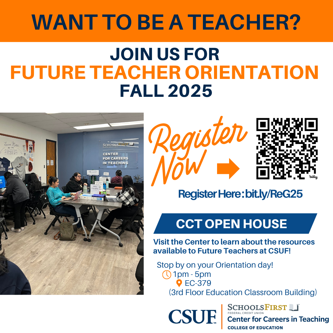 image of future teacher orientation flier