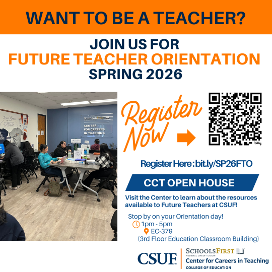 image of future teacher orientation flier