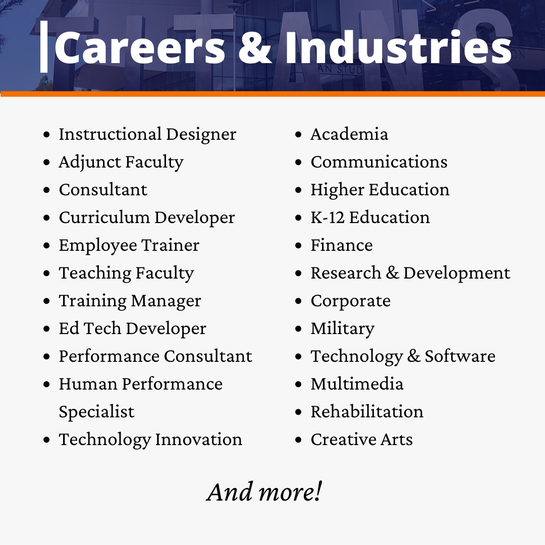 List of careers and industries our graduates enter