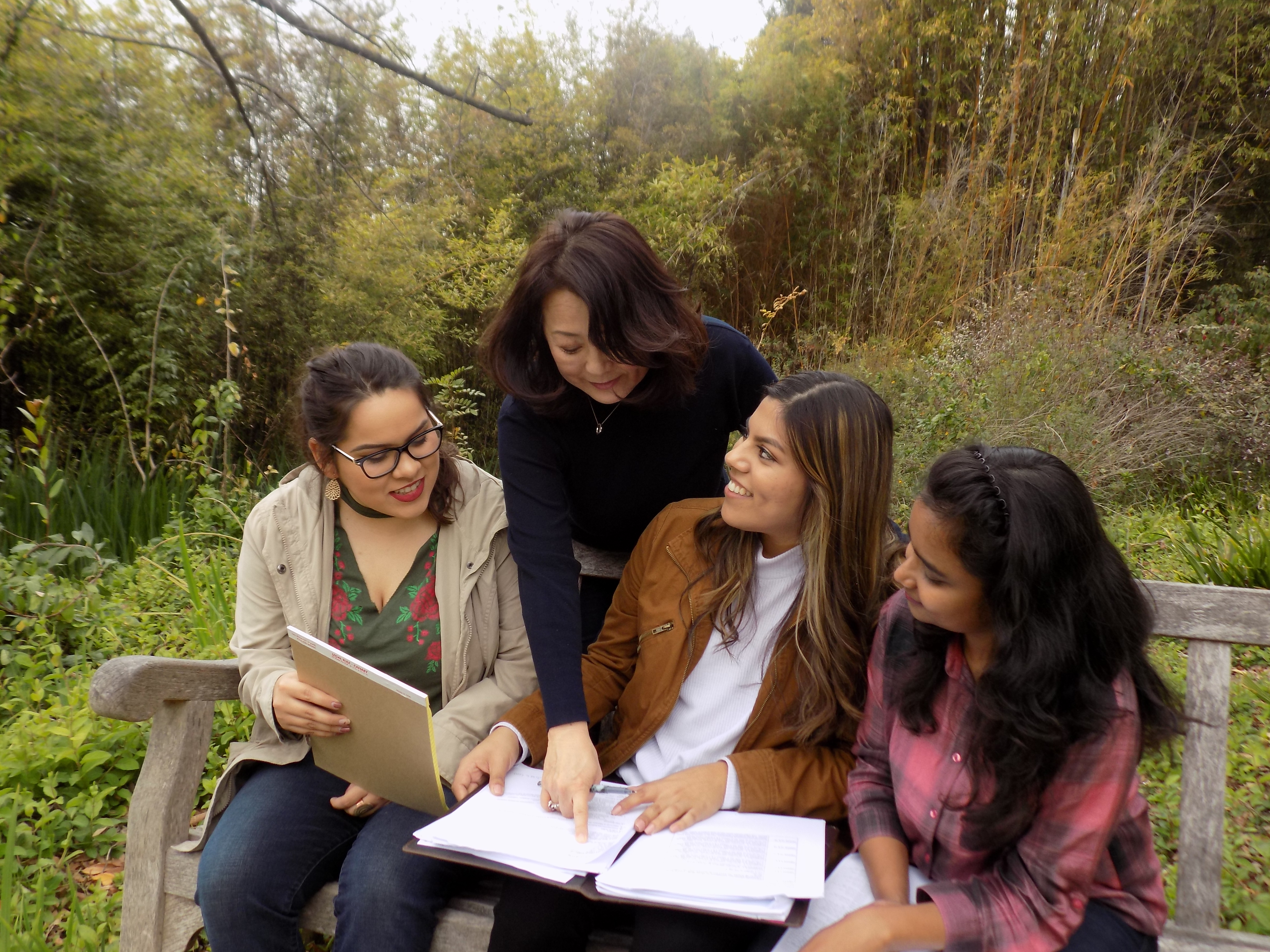 Candidates study by the lake