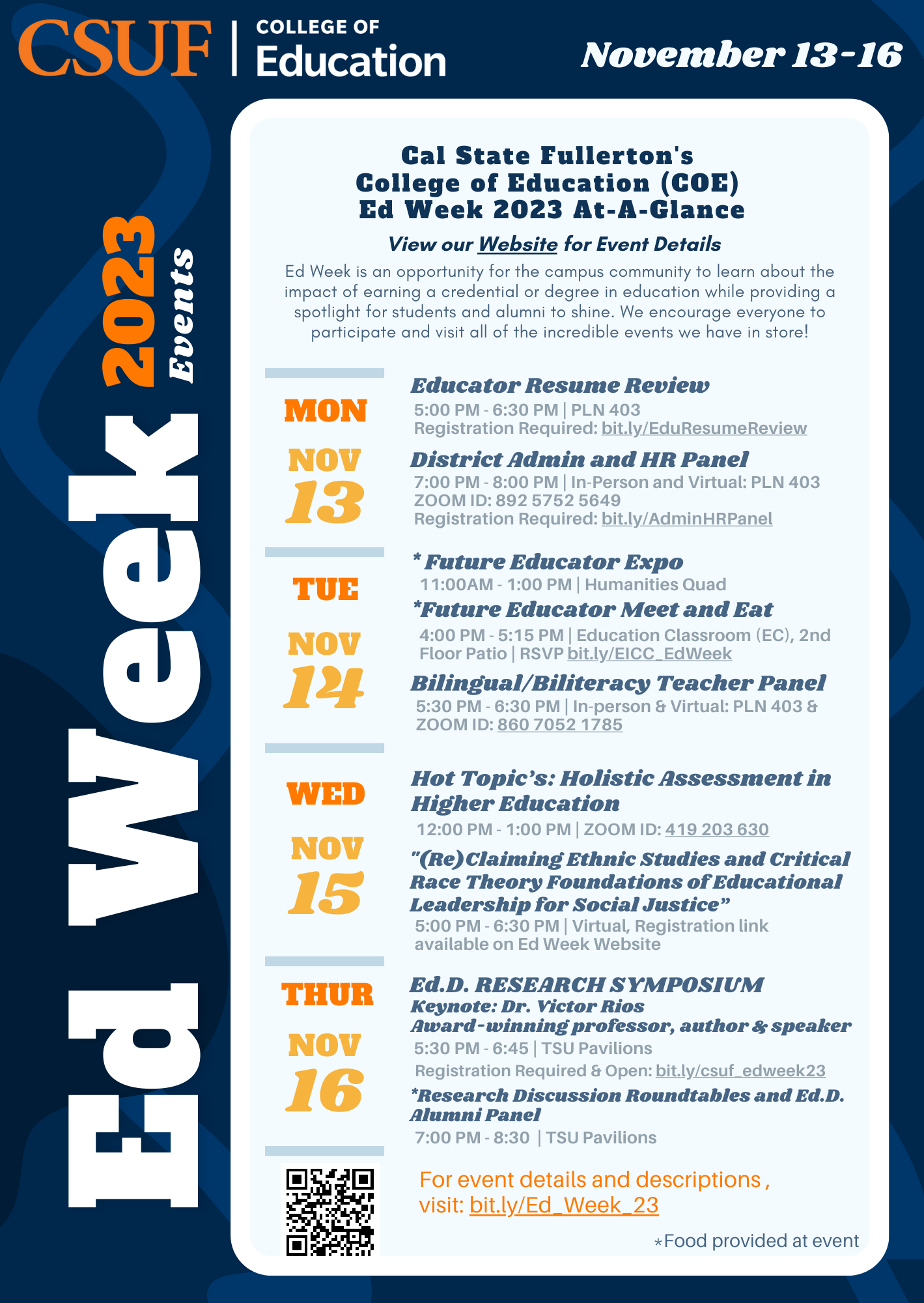 Ed Week Flyer at-a-glance