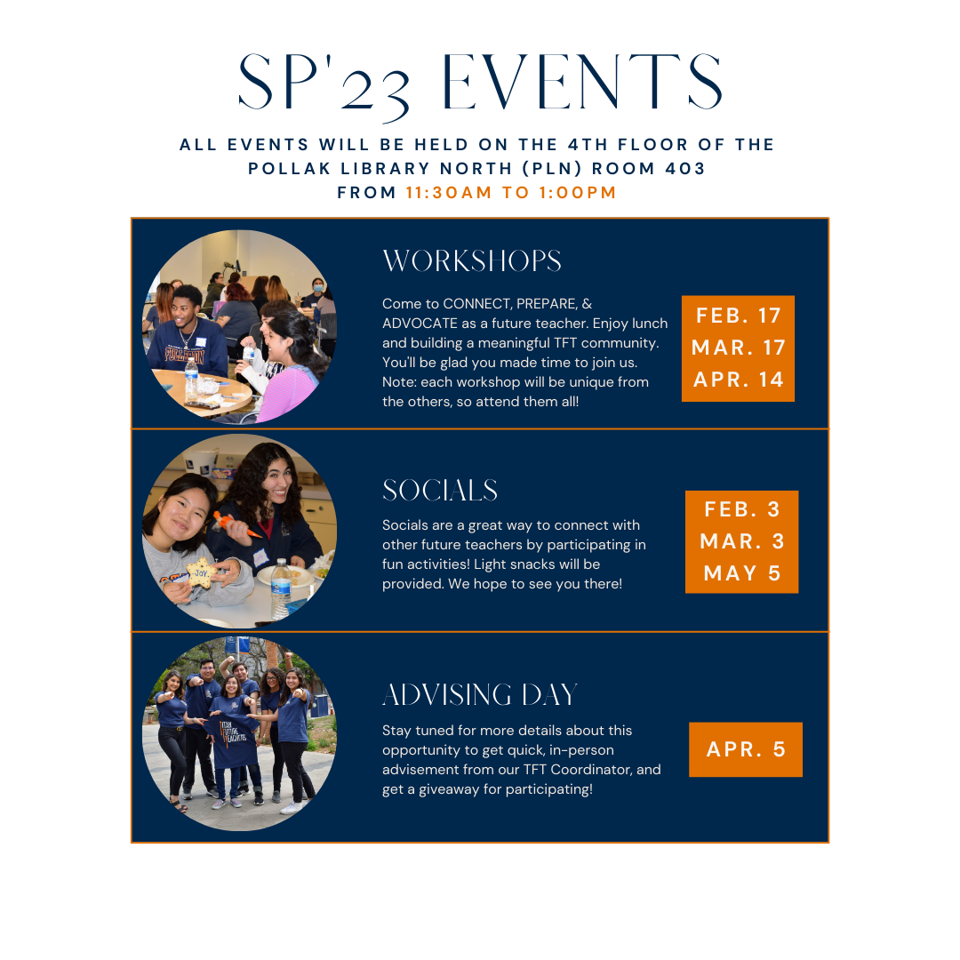 TFT SP23 Calendar of Events