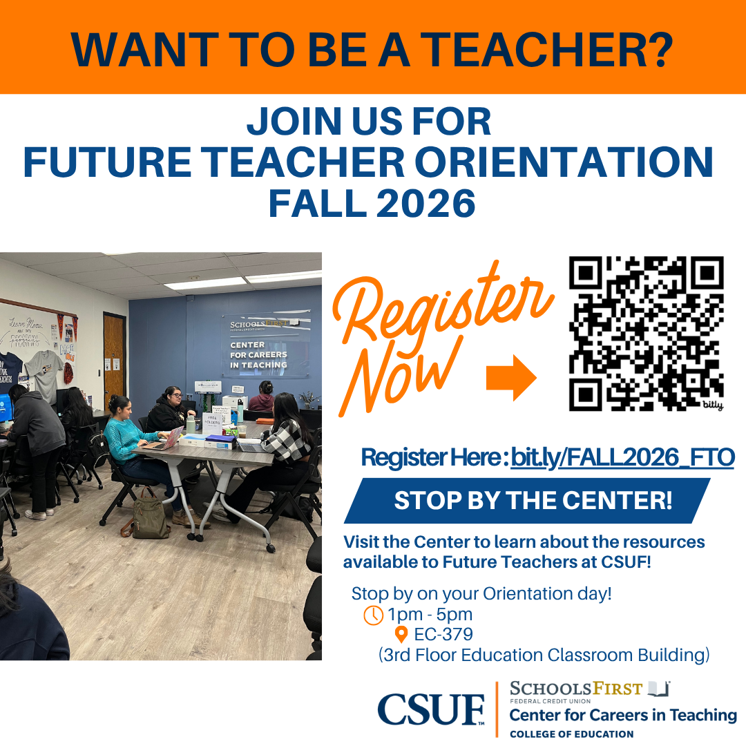 image of future teacher orientation flier